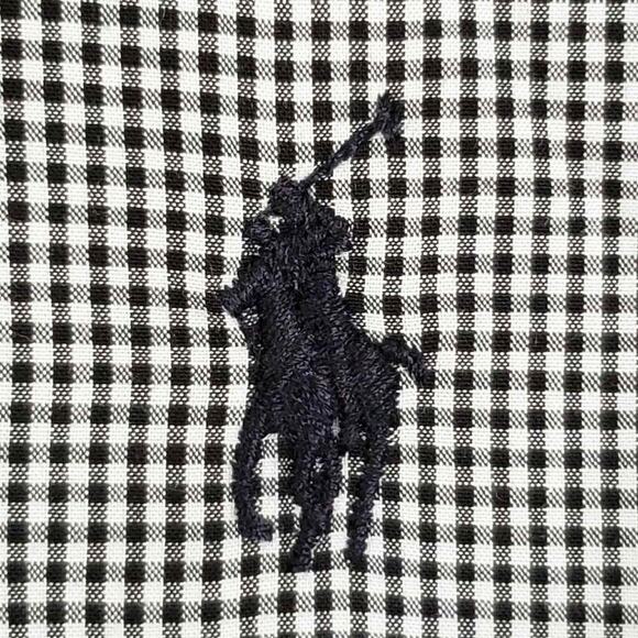 Polo Ralph Lauren Oxford Shirt Mens Size L Black Gingham Plaid LS Button Down - Picture 4 of 11